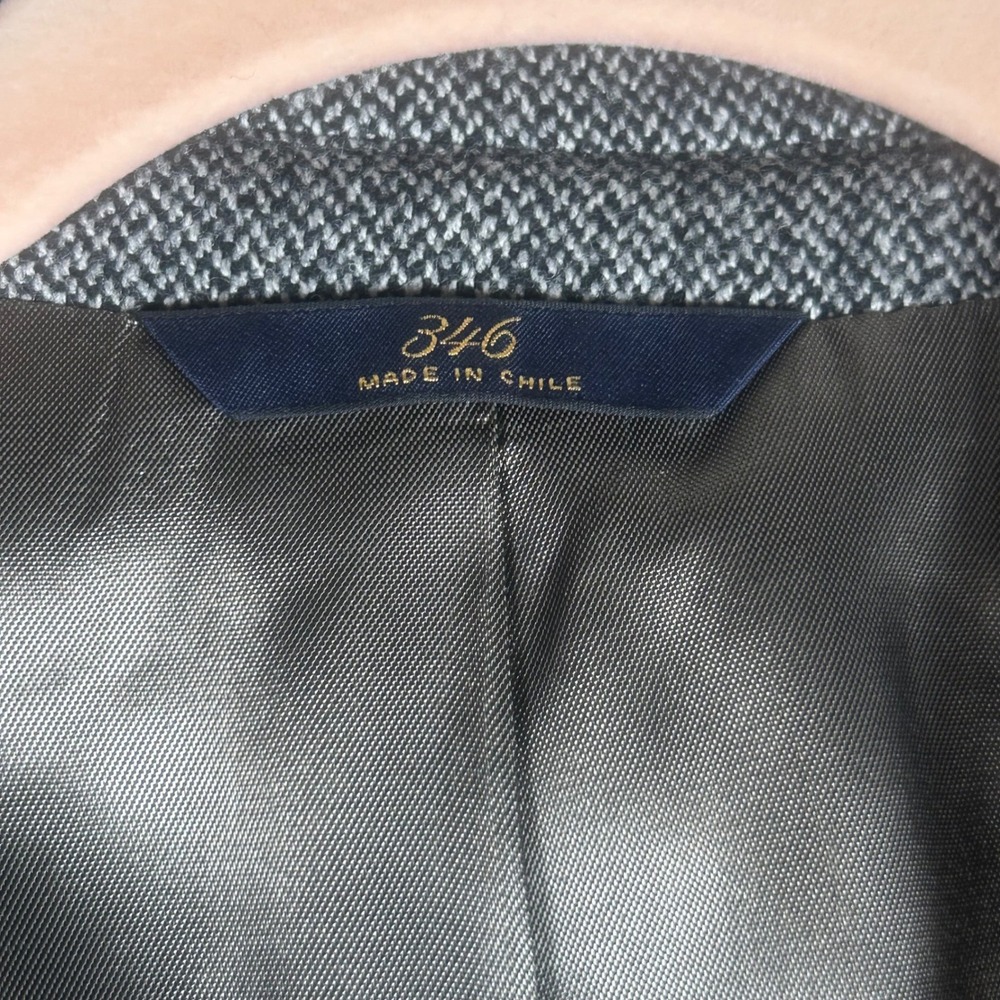 Brooks Brothers 346 Mens Gray‎ Herringbone Two Button Blazer Sport Coat Jacket - Picture 4 of 11